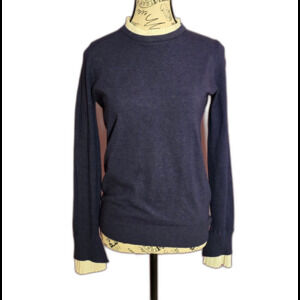 Vila Milano wool blend blue white sweater career office prep S